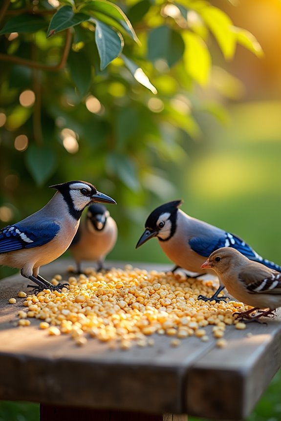 quail prefer ground corn foraging