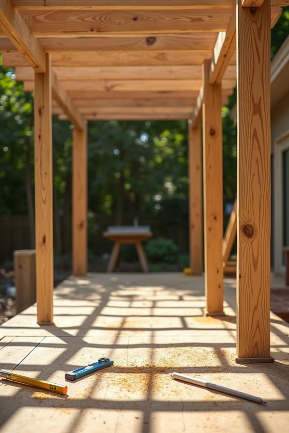 rafters notching curved lattice finish