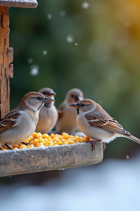reliable ground feeding corn for juncos and sparrows