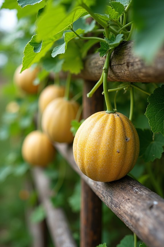 ripe melons color stem scent