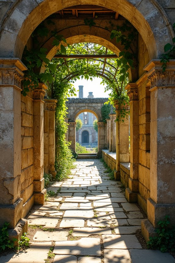 romans built sheltering eave walkways renaissance reimagined with vines