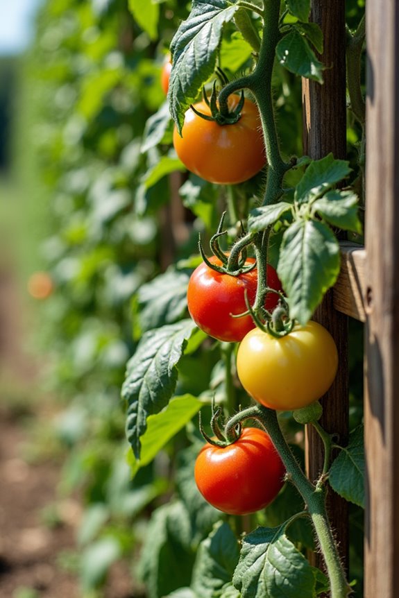 secure panel stake tie tomatoes
