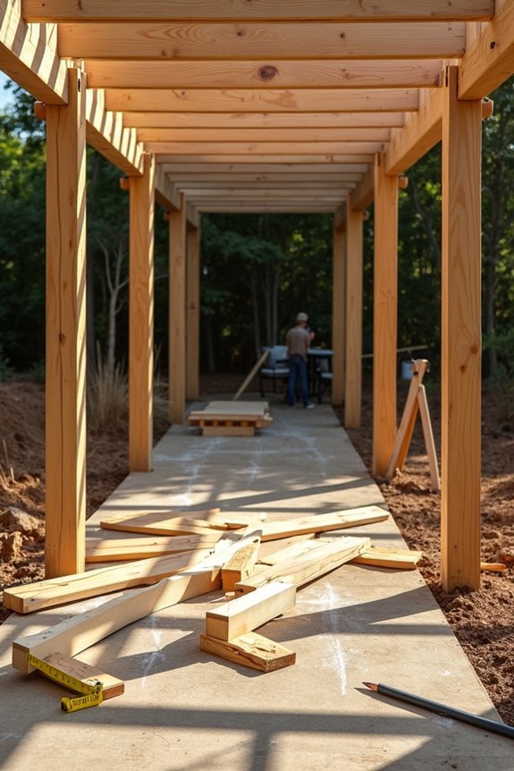 set posts install cross beams