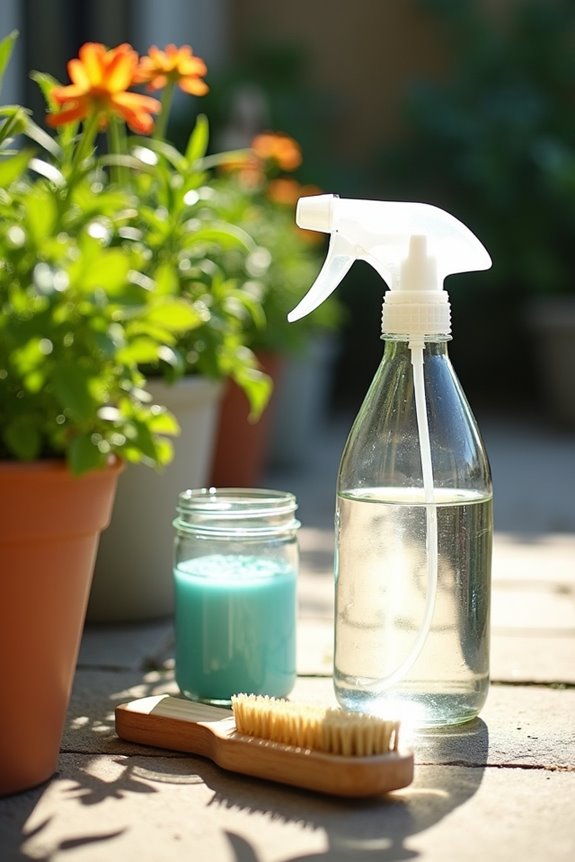 soapy water and vinegar cleaners