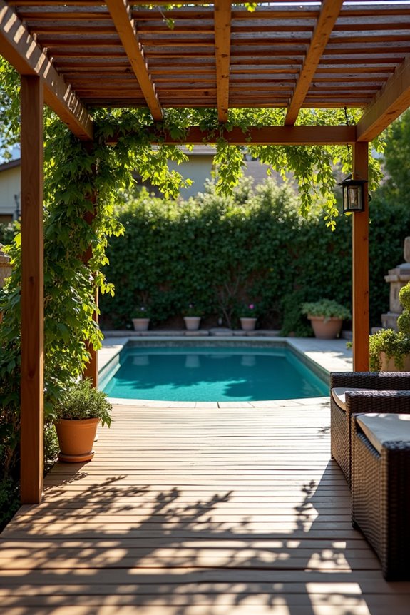 standard pergolas provide partial shade