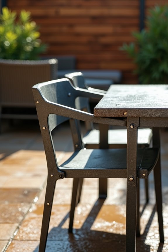 standing water accelerates metal rusting