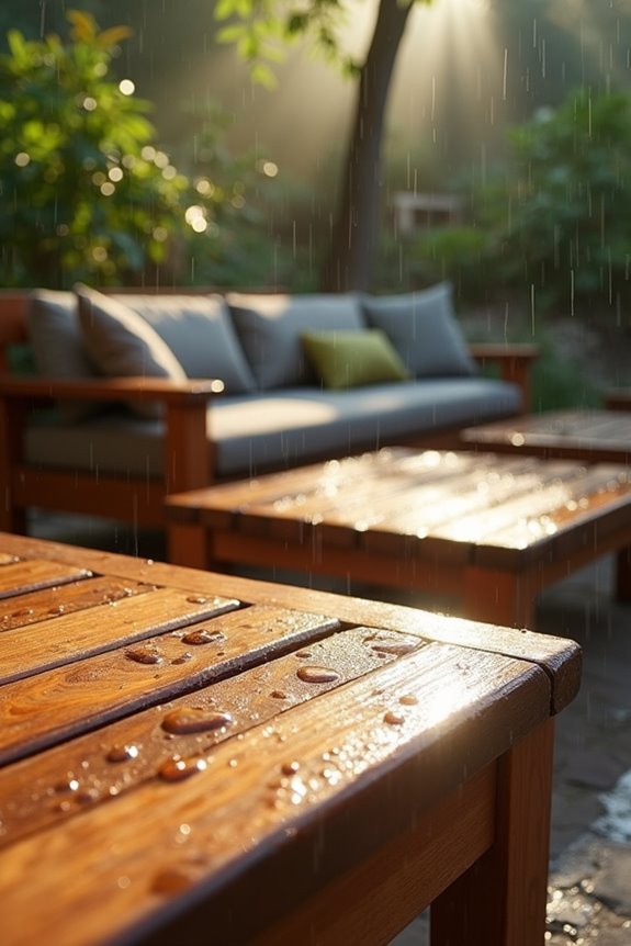 teak and hardwoods resist moisture