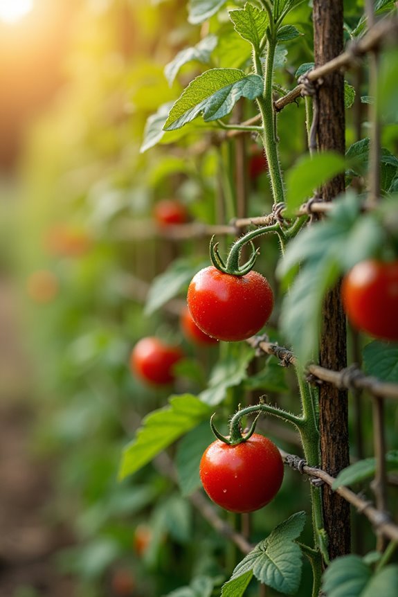 trellised tomatoes fight disease space
