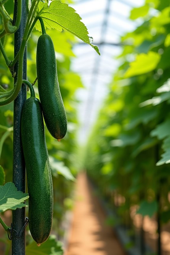 trellising prevents cucumber overcrowding