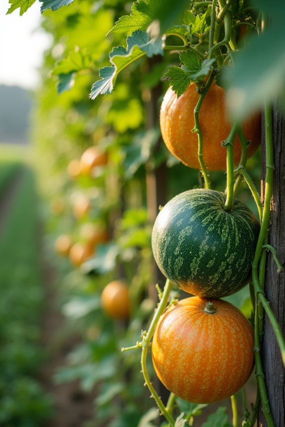 vertical trellis helps mildew pests control