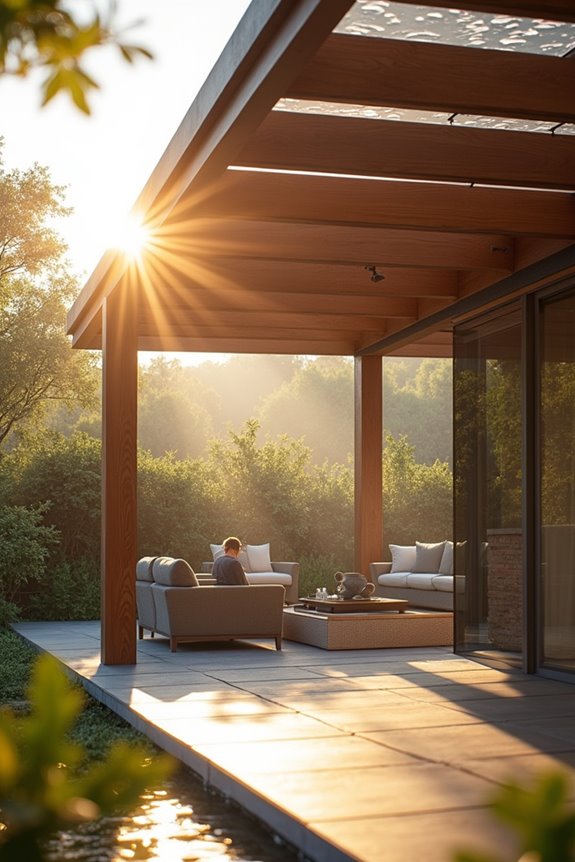 weatherproof pergola with panels